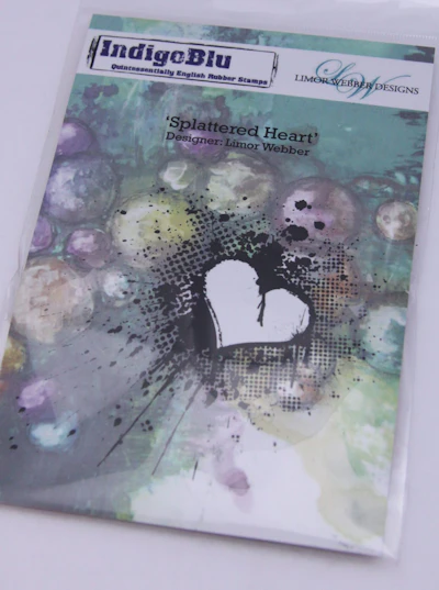 Indigo Blu A6 Stempel "Splattered Heart"