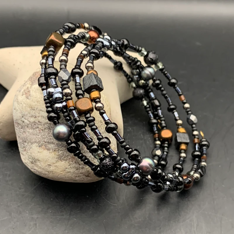 •• SÅLD•• Memory wire - 5 varv, BLACK BROWN