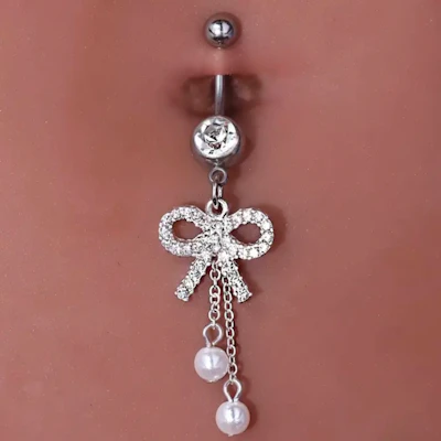 Bow dangle belly bar 