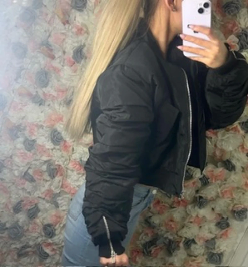 Cropped bomber with runched and zipper detail 