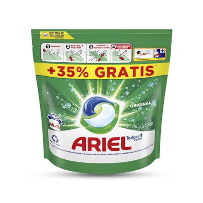 ARIEL | Tout en 1 | Original | 40+14 Pods | 35% Gratuit | 54 Lavages 