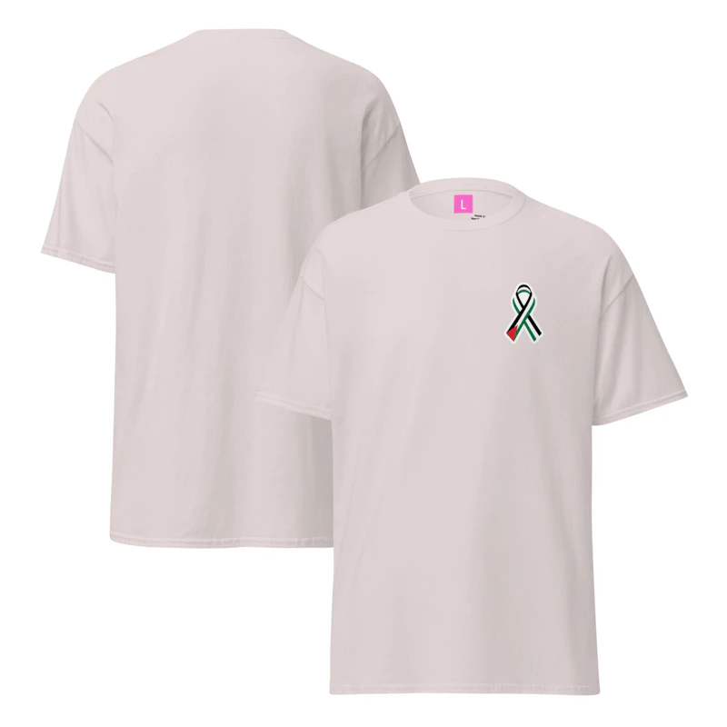 Palestinian flag ribbon black t shirt