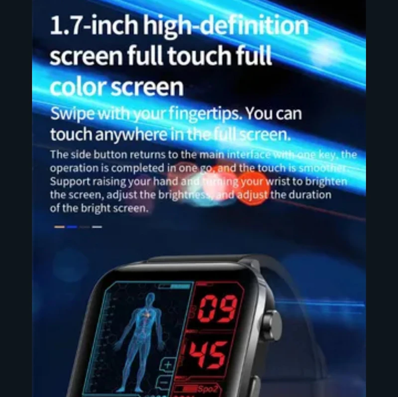 Bluetooth Calling New Blood Sugar Smart Watch Watch Heart rate blood pressure tracker 