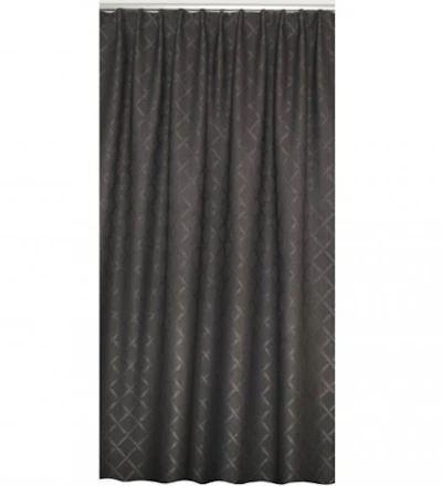 Deco curtain Sergio, in Sun out quality, in anthracite, woven in a graphic pattern, 1,5 m wide and 2,70 m high