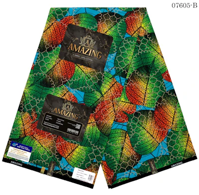 Green and red leaf Ankara