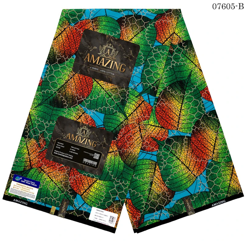 Green and red leaf Ankara