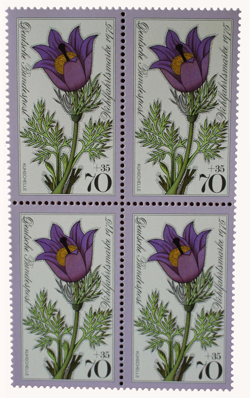 Robbert´s Briefmarken Deutschland MiNr. 867-70, Wohlfahrt : Alpenblumen, V-Block, postfrisch