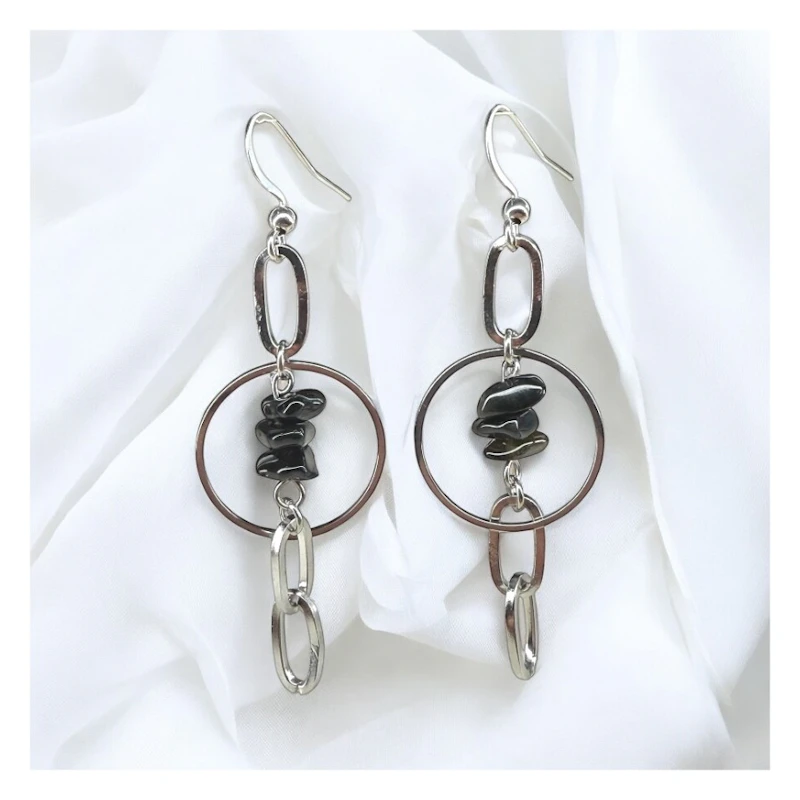 Ohrringe "Ylena" mit Obsidian