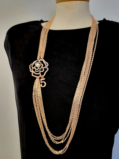 Gold necklace ,Camellia 