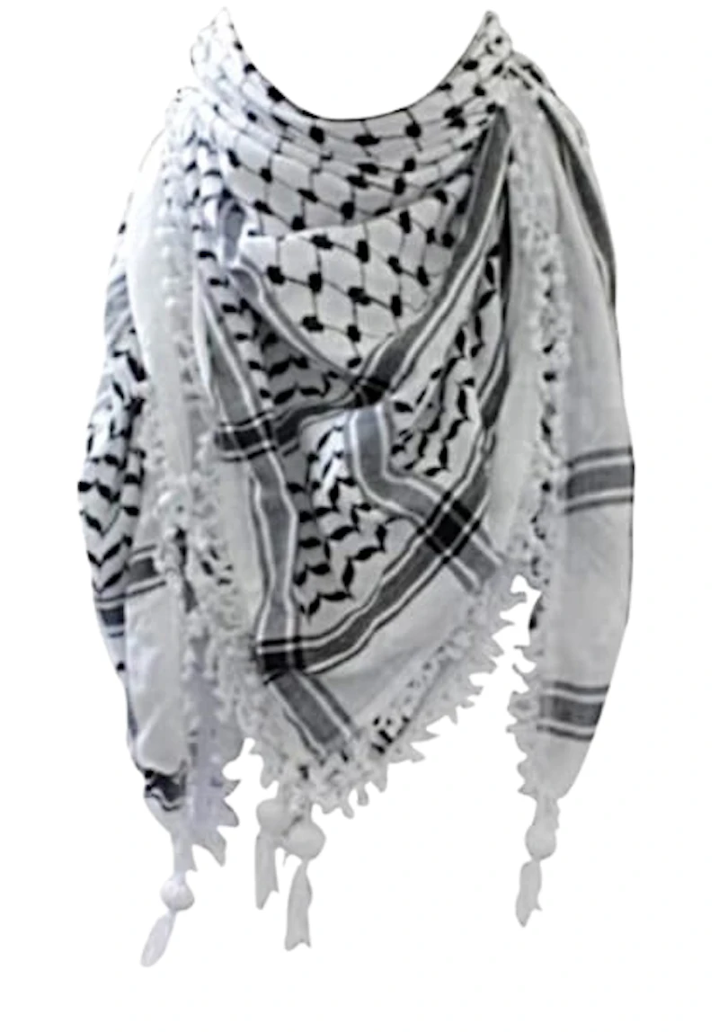 Palestine white scarf keffiyeh