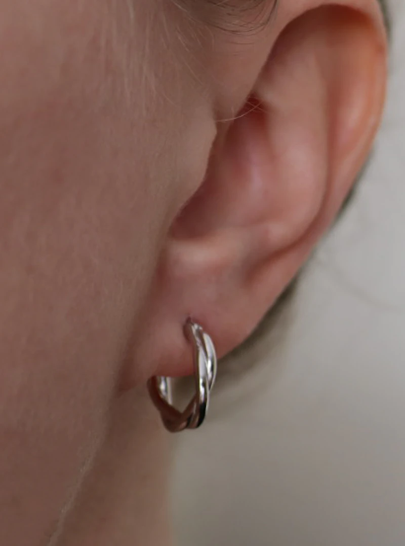 Twist Hoops - Sterling Silver