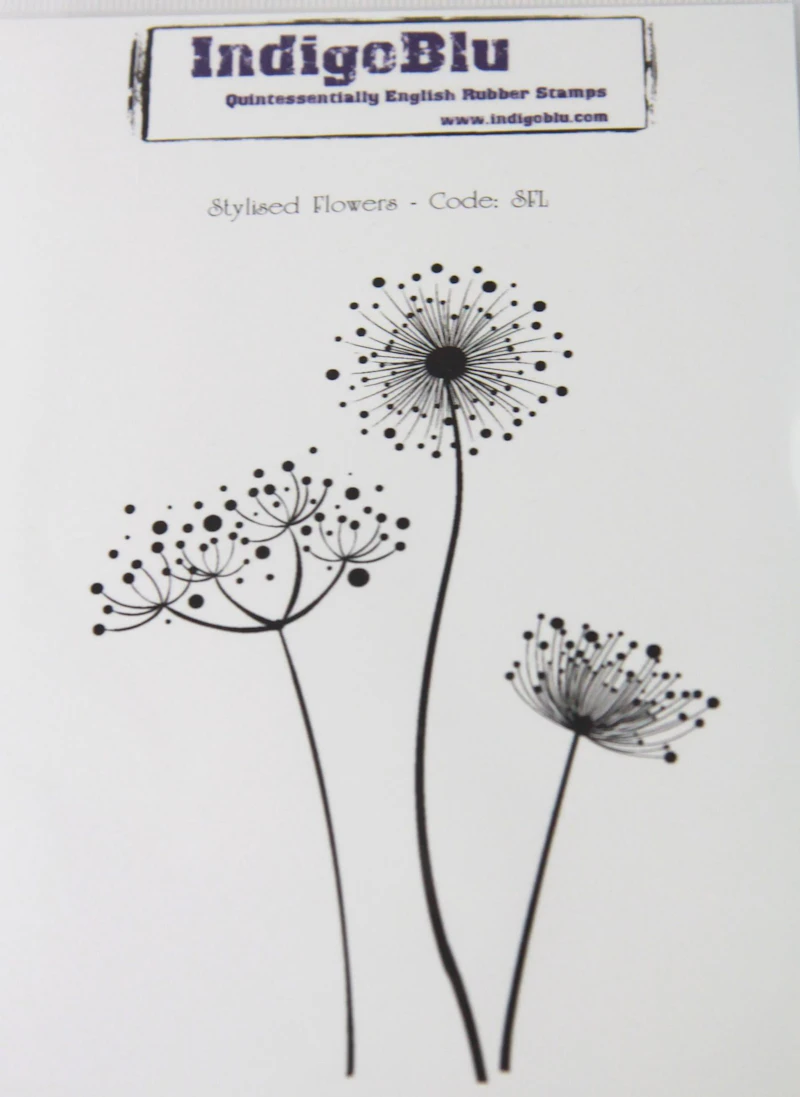 Indigo Blu A6 Stempel "Stylised Flowers"