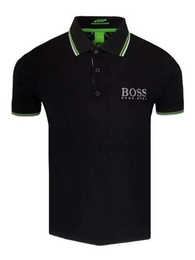 HUGO BOSS - POLO PADDY NOIR  RAYURES 3D