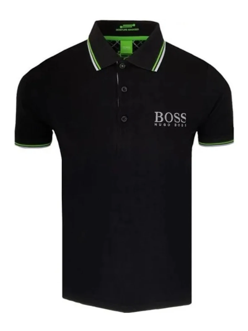 HUGO BOSS - POLO PADDY NOIR  RAYURES 3D