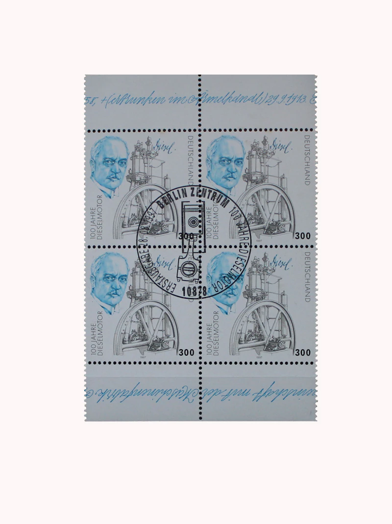 Robbert´s Briefmarken Deutschland 4er-Block MiNr. 1942 "100 Jahre Dieselmotor" mit SSt