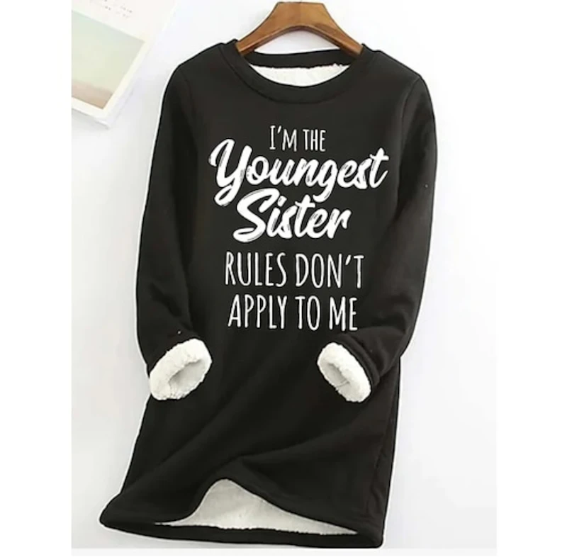 Sweatshirt pullover fleece fuzzy round neck sweater.