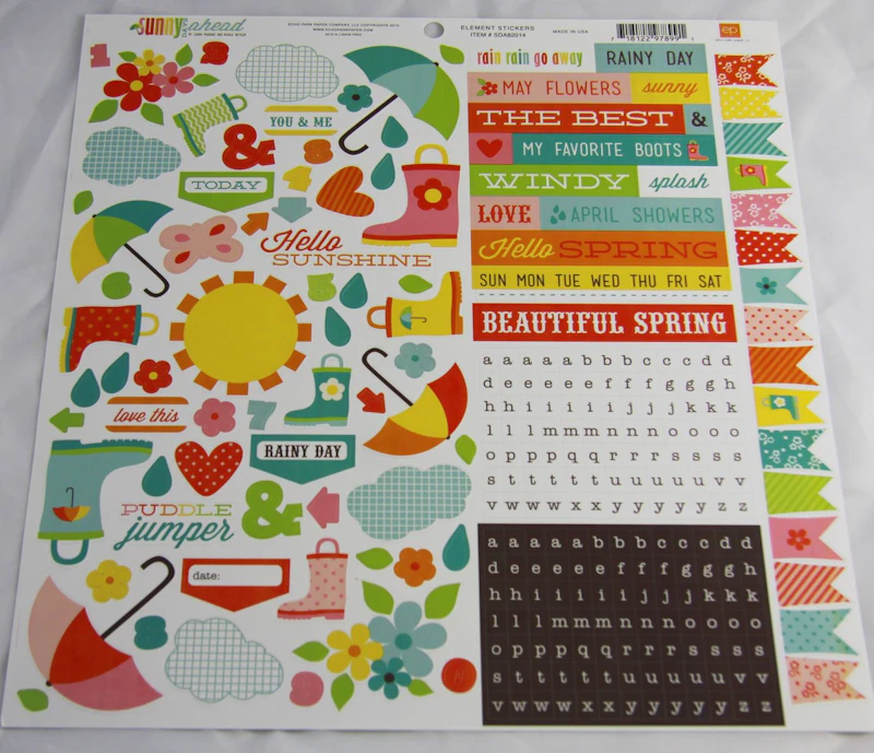 Echo Park Stickerbogen "Sunny Days Ahead"