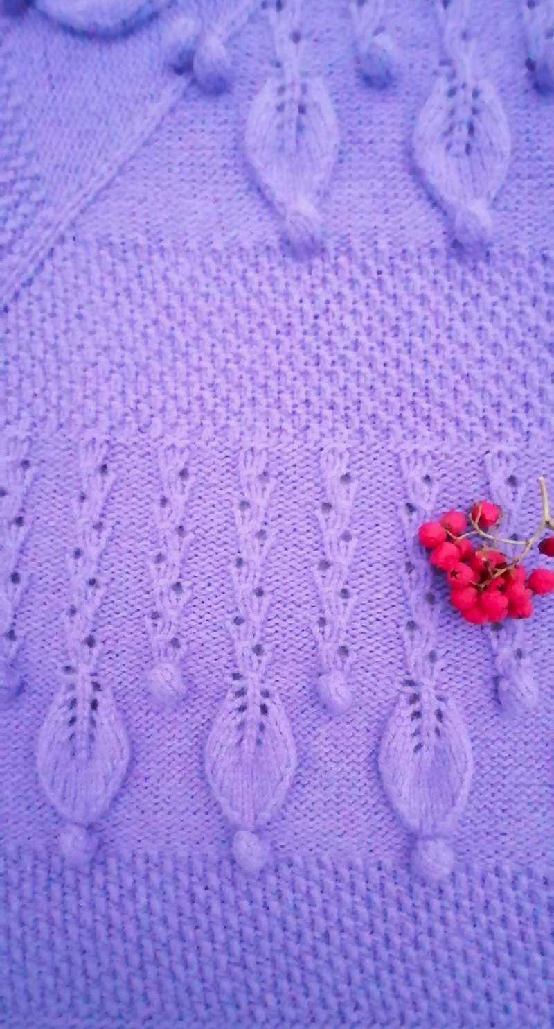 Scarf for women, triangle, in bluebell, with openwork & balls pattern, 100% Gelongora, will be made in your favorite color, to pre-order
