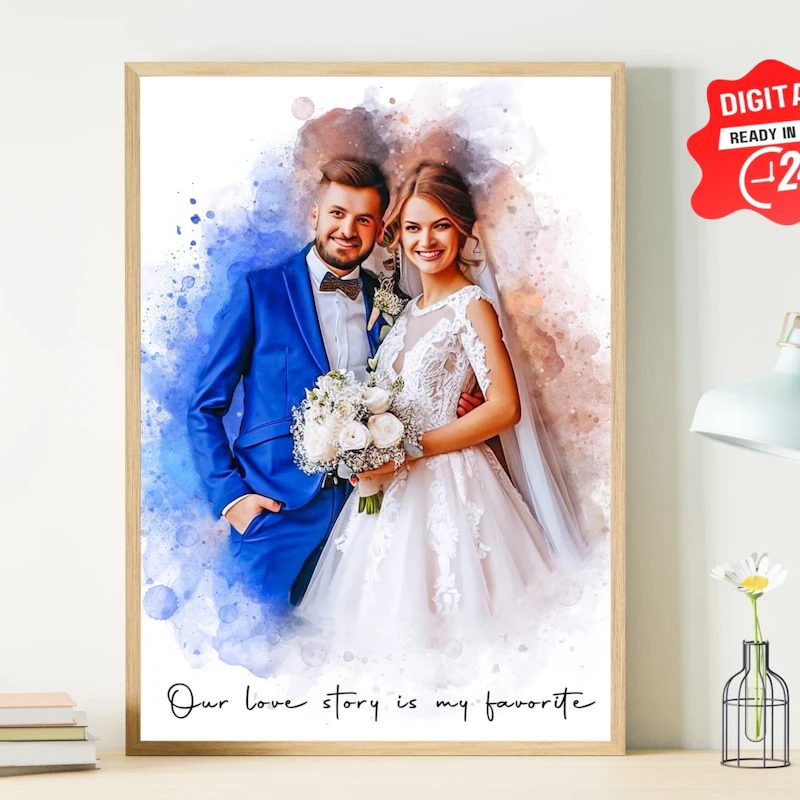 Digital Couple Portrait from Photo 