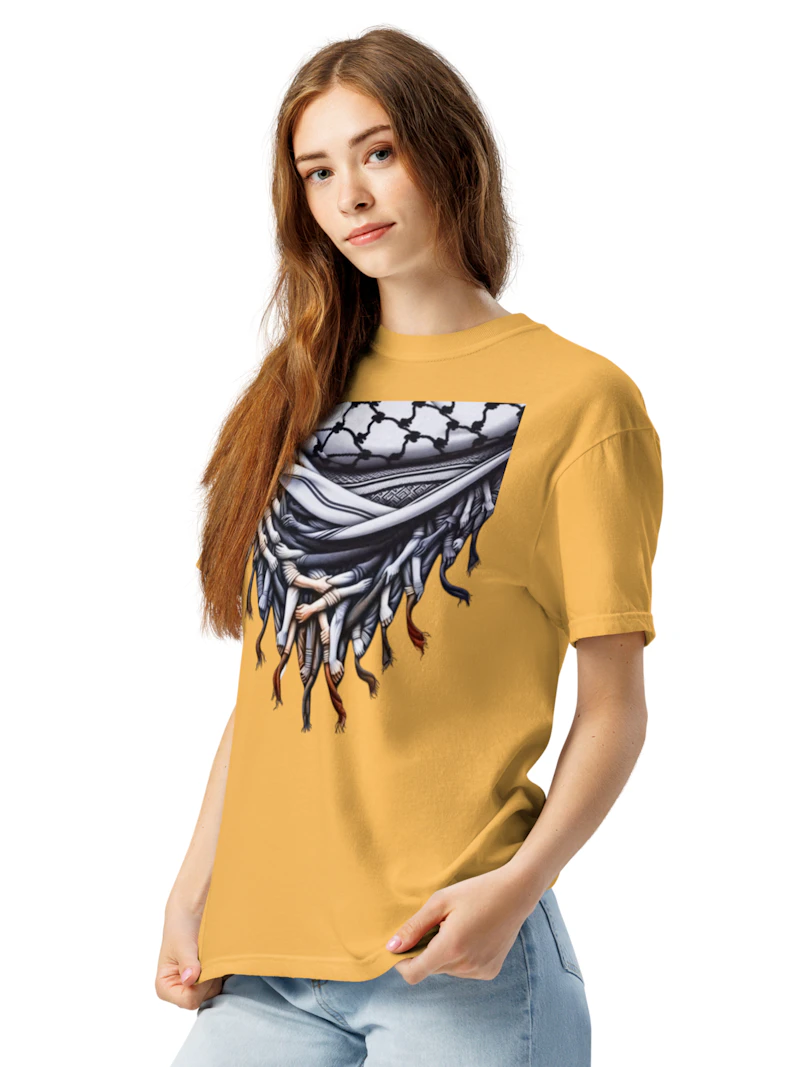 Unisex garment-dyed heavyweight Palestinian iconic keffiyeh t-shirt