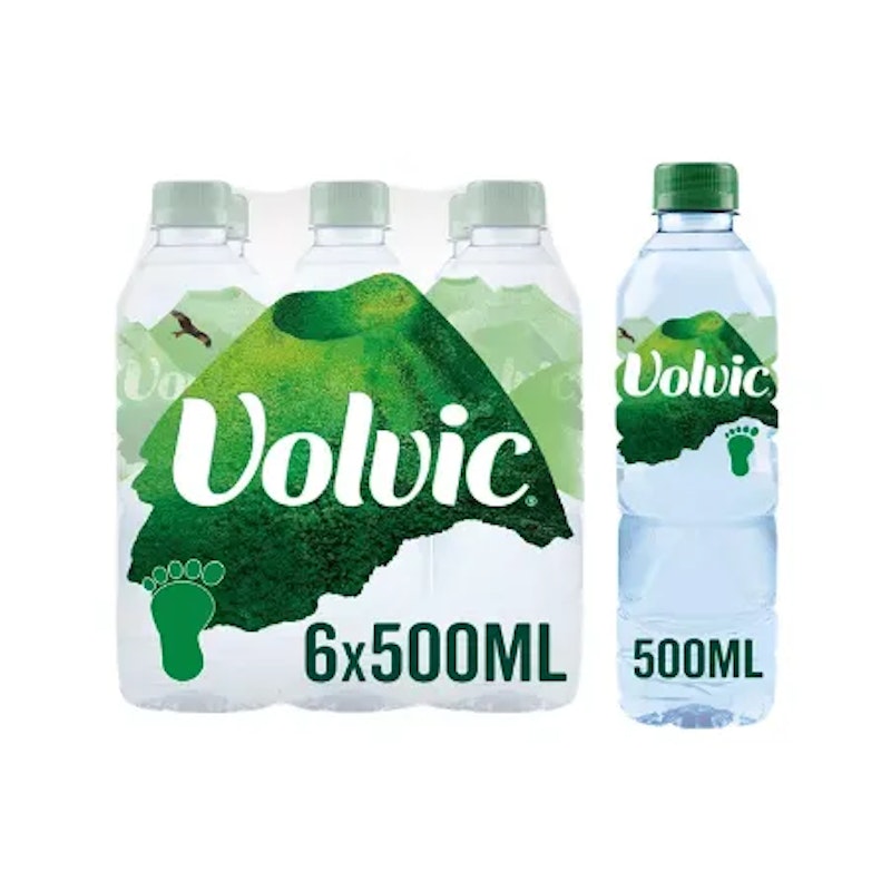 Volvic Natural Mineral Water Bottles 6x500