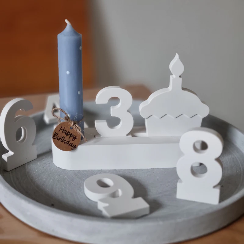 Kerzenständer zum Geburtstag als Set mit 1-9