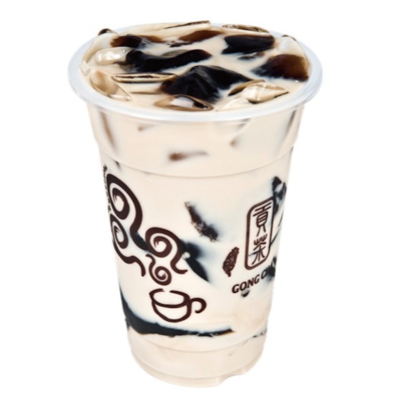 Grass jelly milk (Gong Cha)