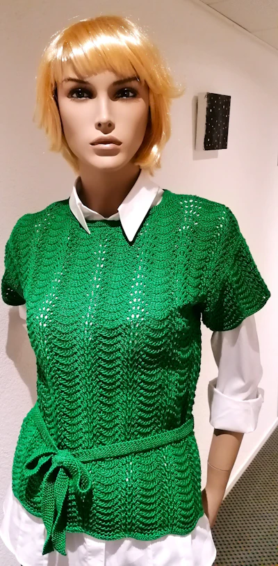 Womens sweater, hand knitted with openwork pattern, will be made in your favorite color, to re-order