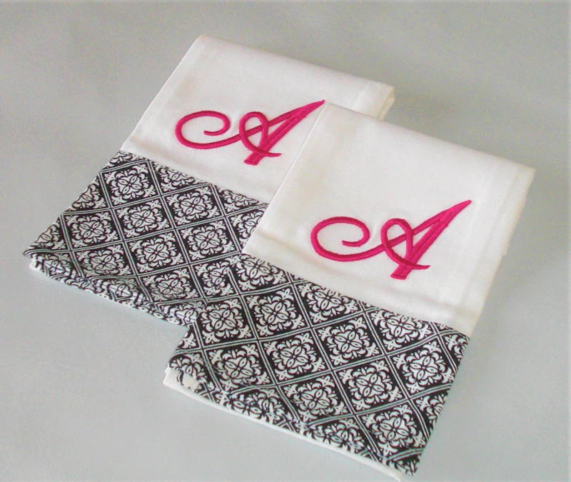 Monogrammed  "A" Kitchen Towels (Set of 2)