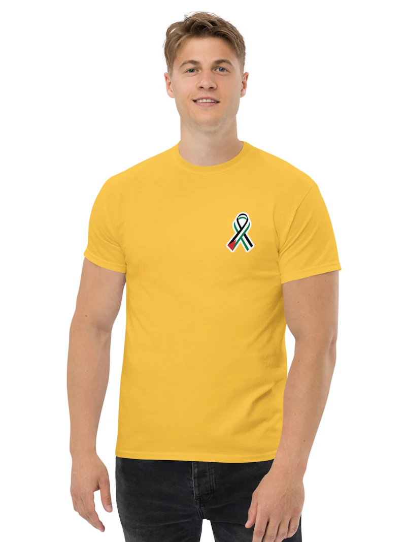 Palestinian flag ribbon black t shirt