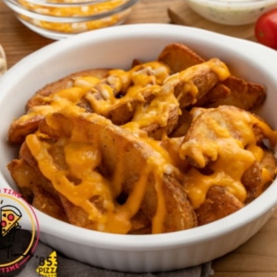 Cheesy Potato Wedges (pizza time)