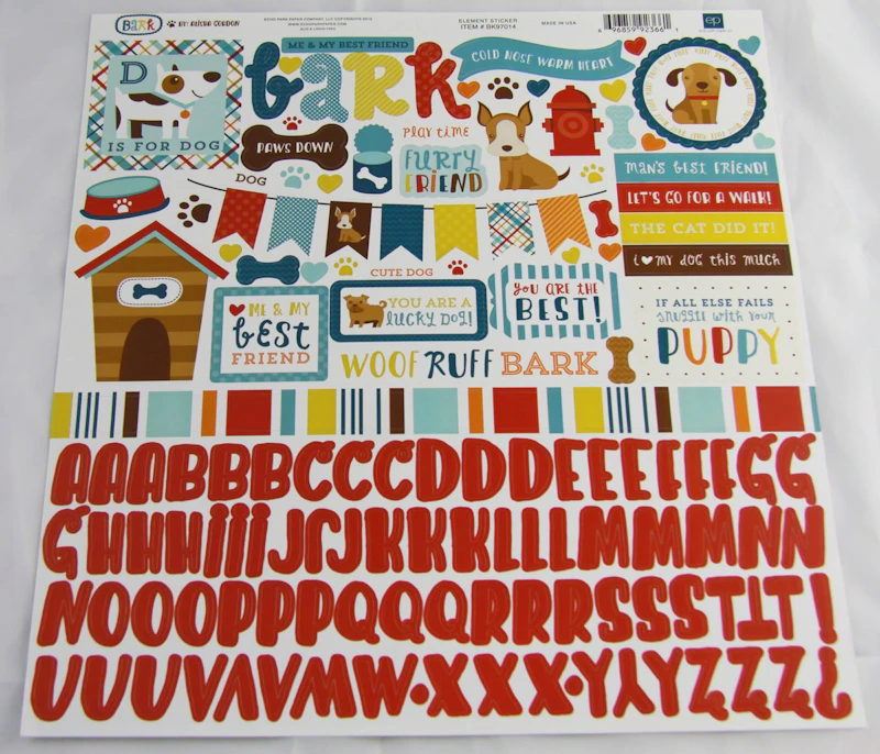 Echo Park Stickerbogen "Bark", Hund