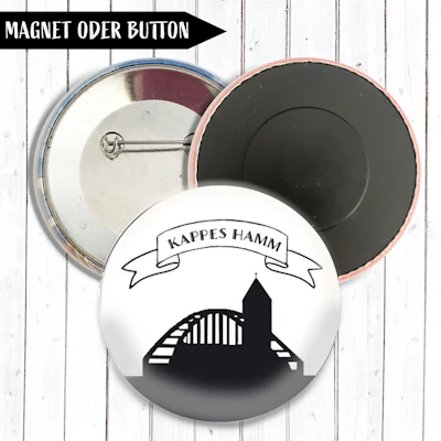 Skyline von Kappes Hamm als Magnet oder Button als Maxi Magnet oder Button