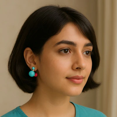 Duo Tone Funky Ball Earrings