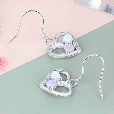 Fashion Earrings With Simulated Opal