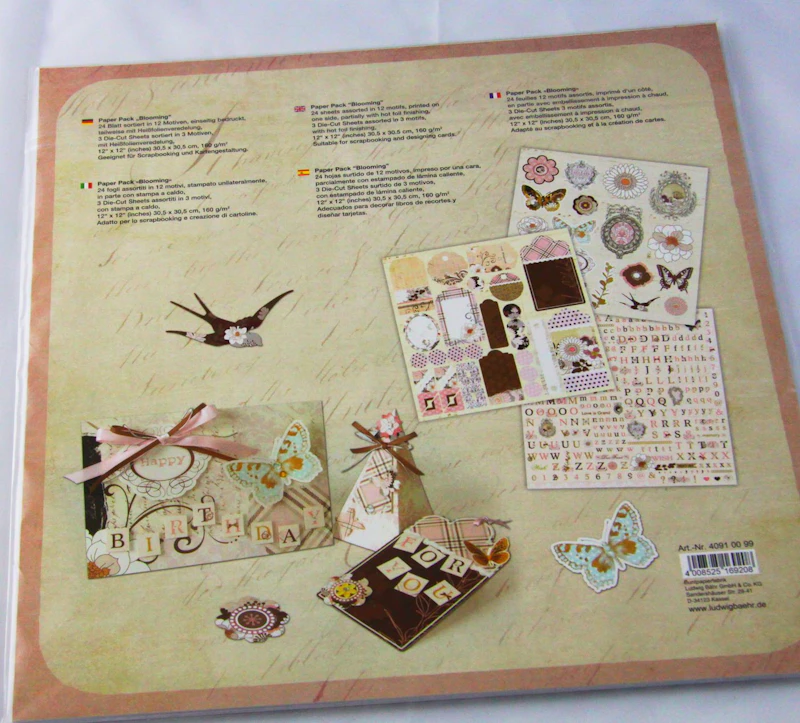 Scrapbook-Block "Blooming", Vintage