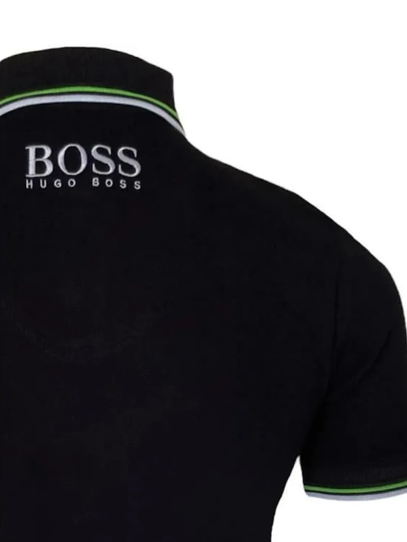 HUGO BOSS - POLO PADDY NOIR  RAYURES 3D