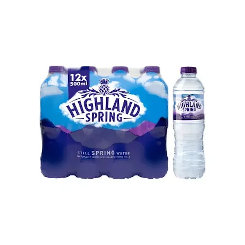 Highland Spring Still Spring Water Bottles Family Pack 12x500