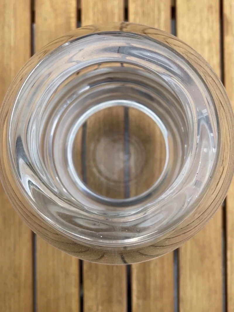 Massive Bullet Glasvase aus den 1970er Jahren