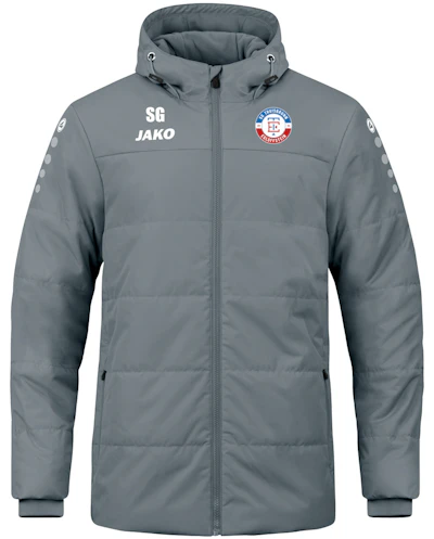 7103 - Coachjacke Team mit Kapuze Grau