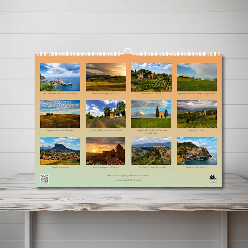 DIN A3 Wandkalender Italien 2026