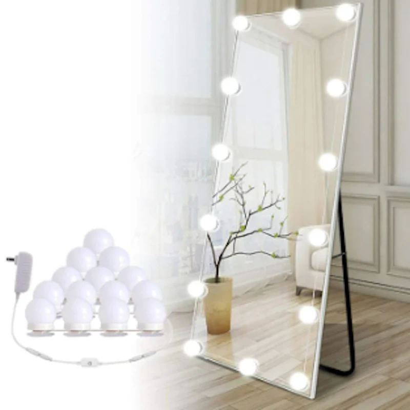 LED Vanity Mirror Lights | 3 Light Mode Led Bulbs for makeup Mirror Stand | 10 Bulbs