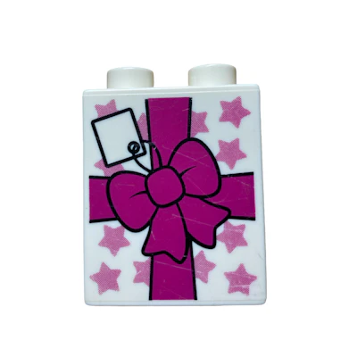 Motivstein Geschenk mit Sternen 1x2 Noppen
