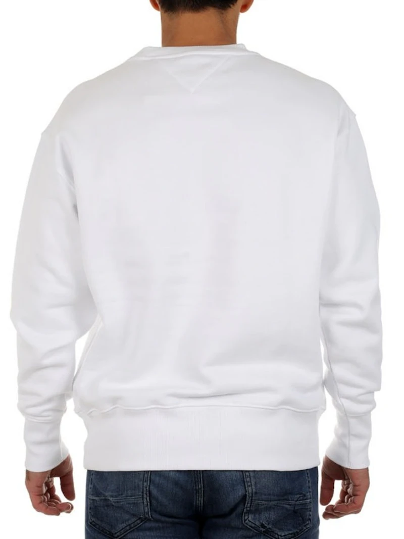 TOMMY JEANS - SWEAT BLANC BIG FLAG