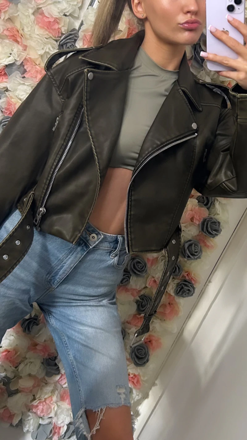 Leather buckle jackets 