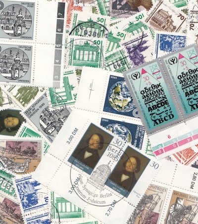 100 Briefmarken DDR 1989/1990 (Marken in DM)