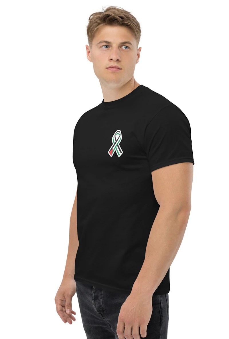 Palestinian flag ribbon black t shirt