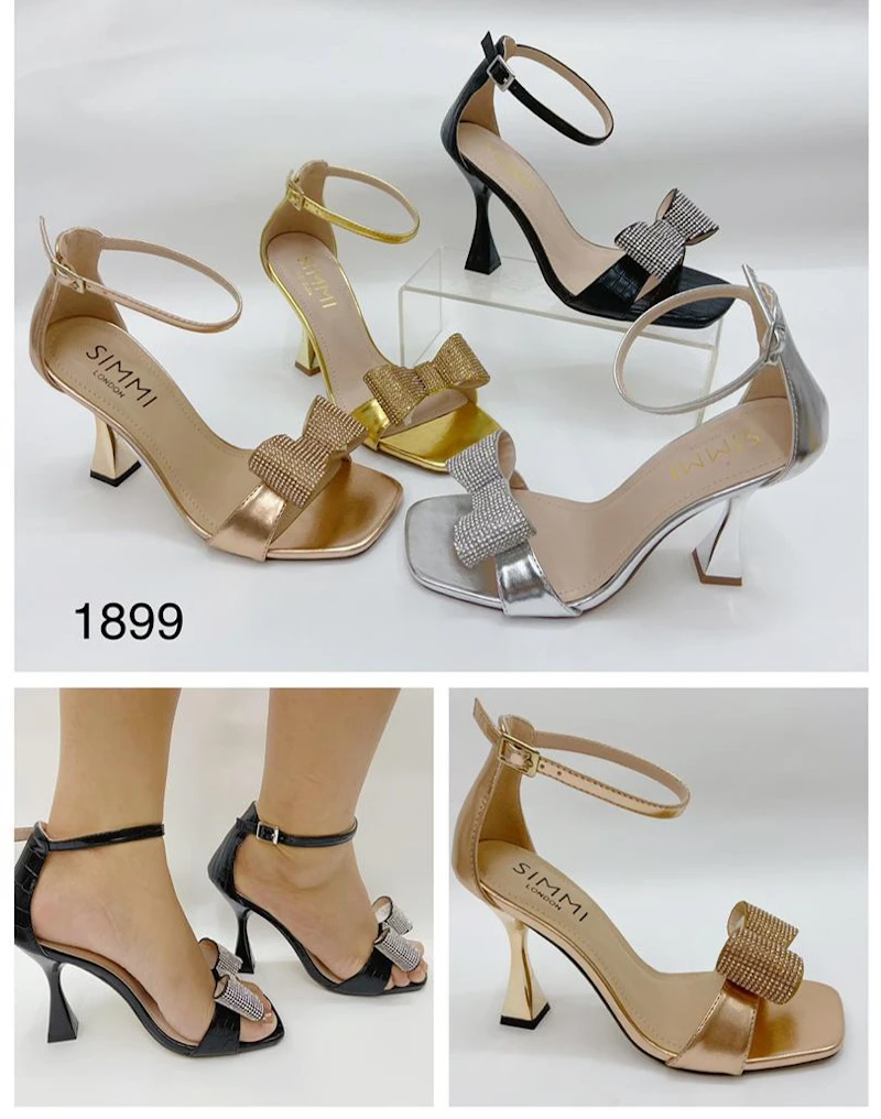 Bow designers sparkling shoe - Black, Gold, silver, Wine - Size: 37-43