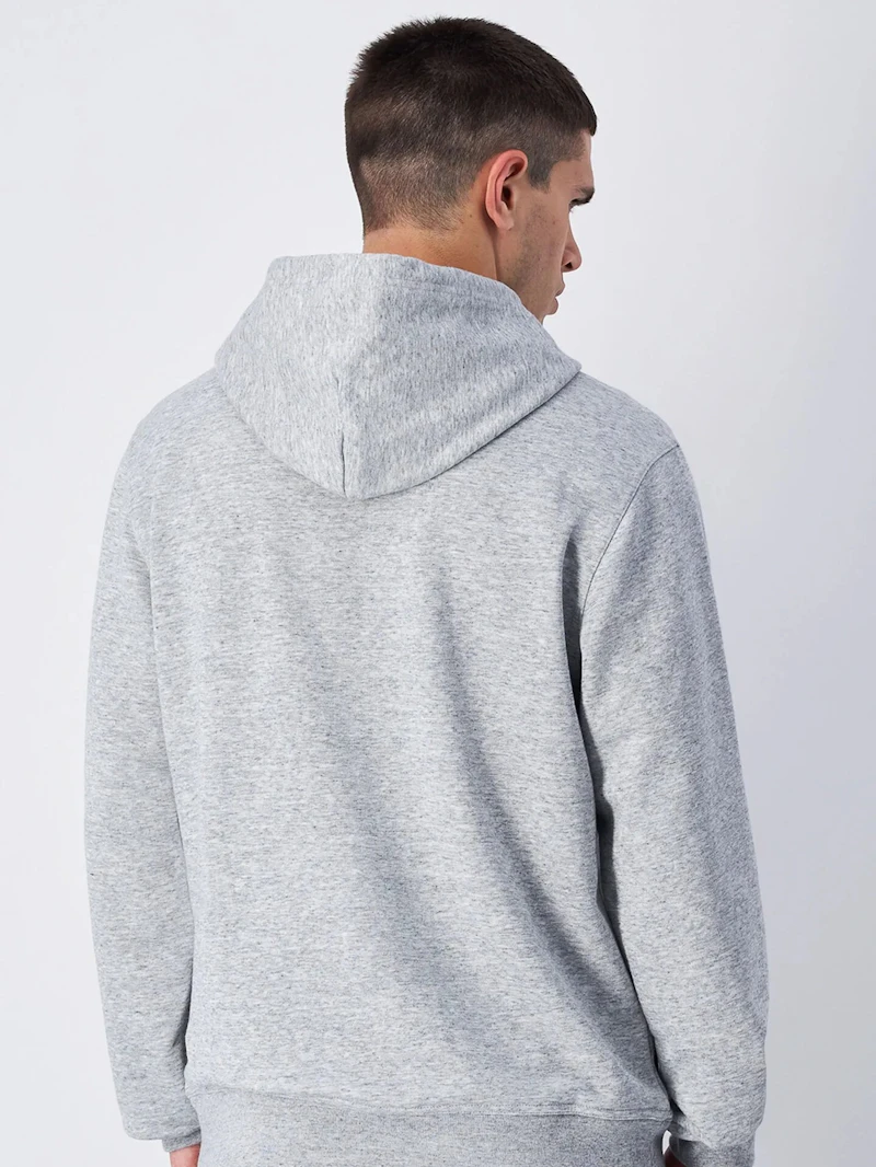 CHAMPION - SWEAT À CAPUCHE GRIS  LOGO BRODÉ 