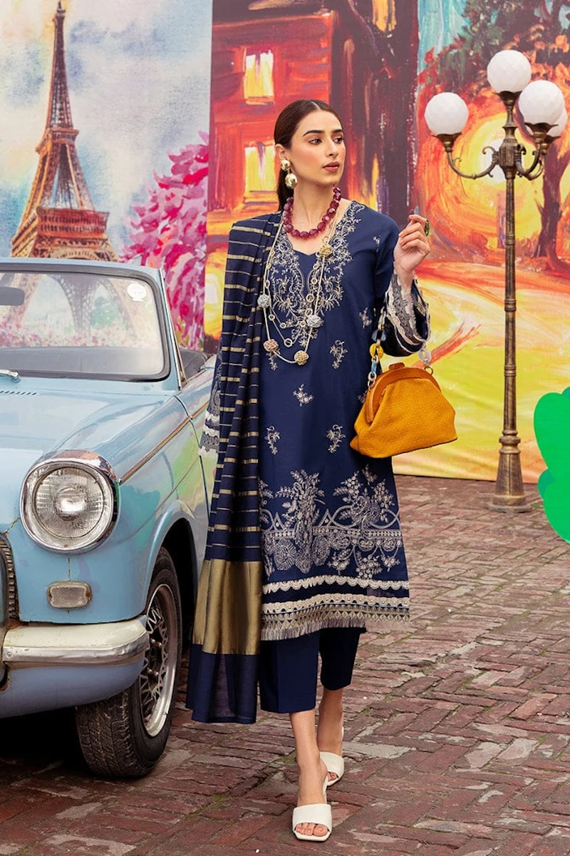 Sapphire - 3 Pc Unstitched Embroidered Lawn Suit